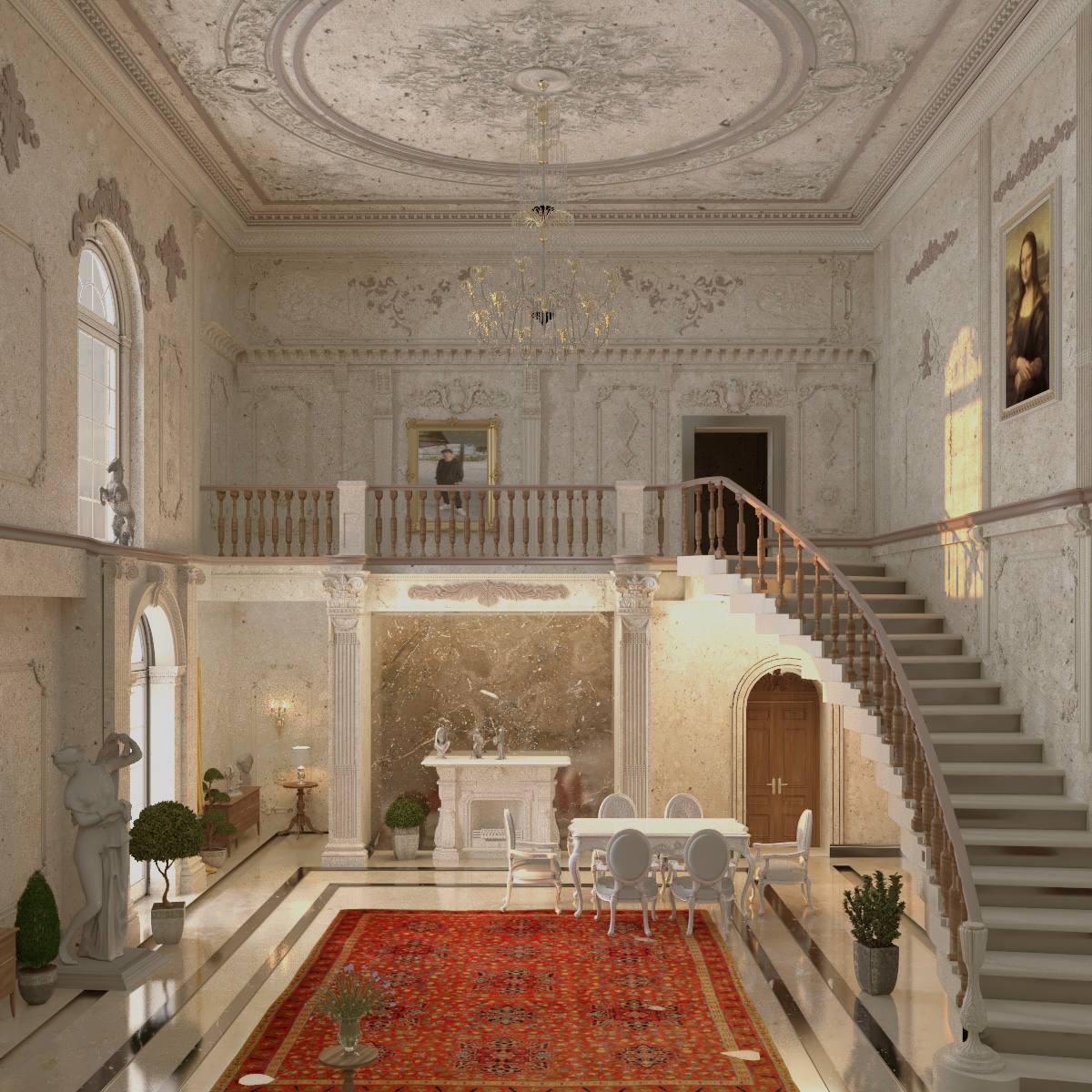 Neoclassical Grand Hall Interior